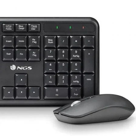 NGS Serenity Kit Teclado y Ratón Inalámbricos Negro QWERTY Español